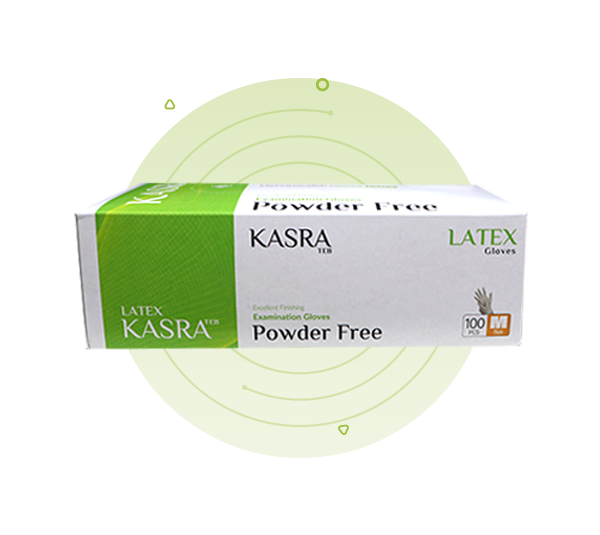 دستکش معاینه لاتکس کسری طب سایز لارج (بزرگ) L(large) بسته 100 تایی