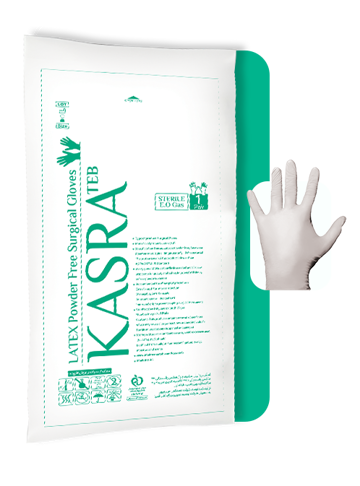 دستکش جراحی لاتکس طبیعی بدون پودر سایز 6.5 کسری طب
